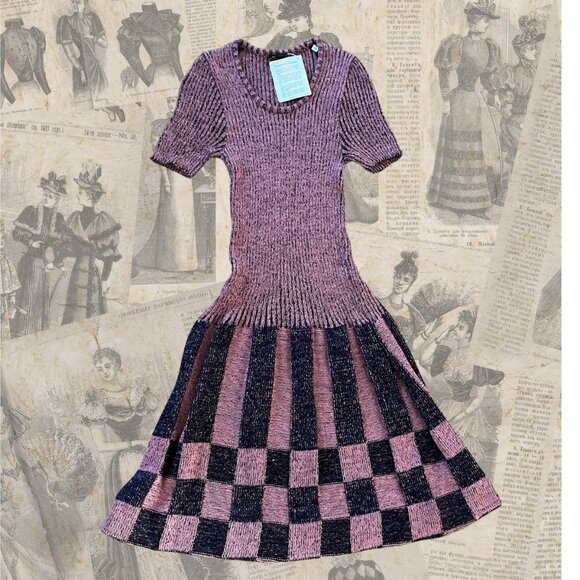 Ariston Dresses & Skirts - OOAK - 60s Vintage - Made In Italy Mod Burgundy Knit Dress - S or Petite M - NWT